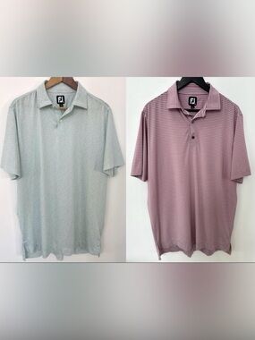 FootJoy Polo Bundle (2) Men’s Large Performance Golf Shirts Athletic EUC 23x28